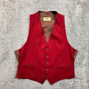 Marman of San Francisco Vest Womens Medium Red Good 60s Vintage Wool Blend SF